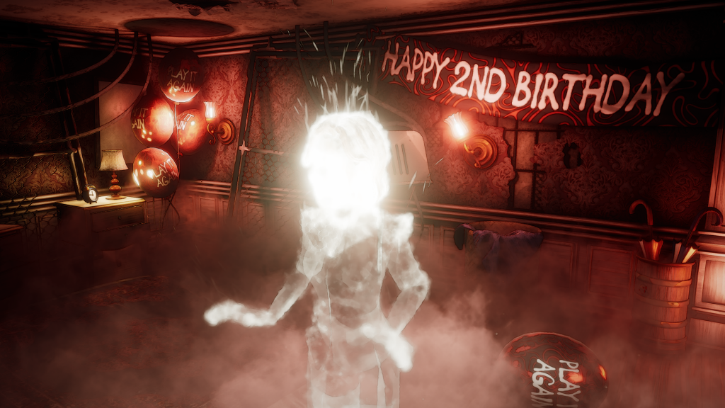 Don't Fret screenshot – the glowing Apparition at a birthday party